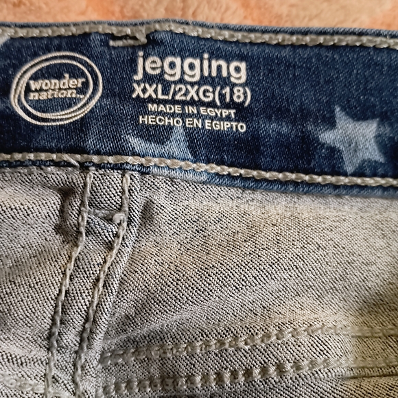 Women's Star Patterned Blue Jeans - Picture 4 of 4